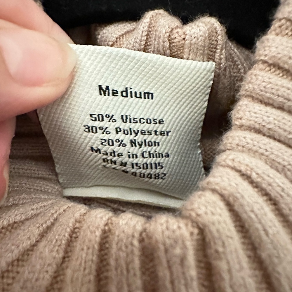 VARLEY M Haggen 2.0 tan woman boxy mock neck viscose blend ribbed stretch top - Picture 10 of 14
